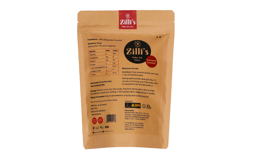 Zilli's Tamarind Powder    Pack  250 grams
